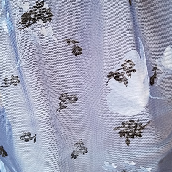 Blue three piece floral recital outfit. Girls L - Picture 5 of 5